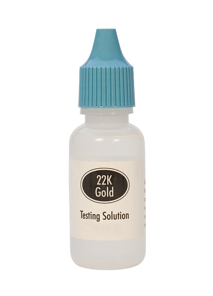 22K gold testing acid bottle with dropper cap for karat verification and jewelry testing