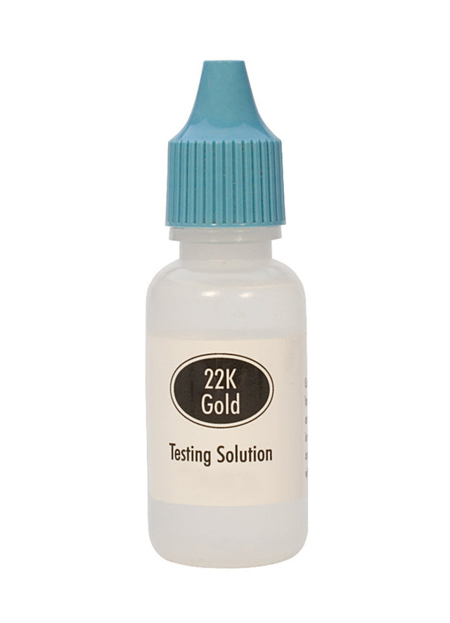 22K gold testing acid bottle with dropper cap for karat verification and jewelry testing