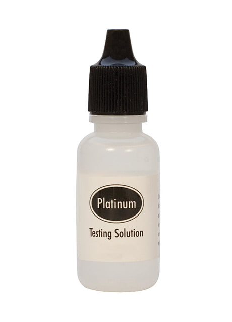 Platinum Testing Acid bottle with leak-preventing baffle and precision dropper for accurate testing