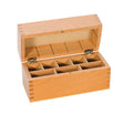 8 Compartment gold test box made of durable hardwood with eight compartments for organizing gold testing supplies