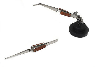 THIRD HAND WITH CROSS LOCKING SOLDERING TWEEZERS HOLDING JEWELRY BENCH TOOL by PMC Supplies