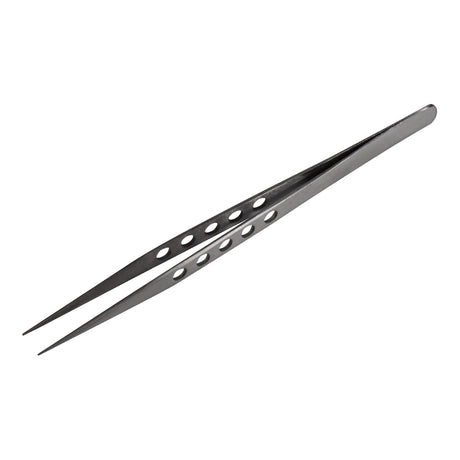 165 mm 6-1/2" Straight Diamond Tweezers w/ Hole Grip