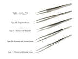 5 Piece Stainless Steel Anti-Magnetic All Purpose Tweezer Set