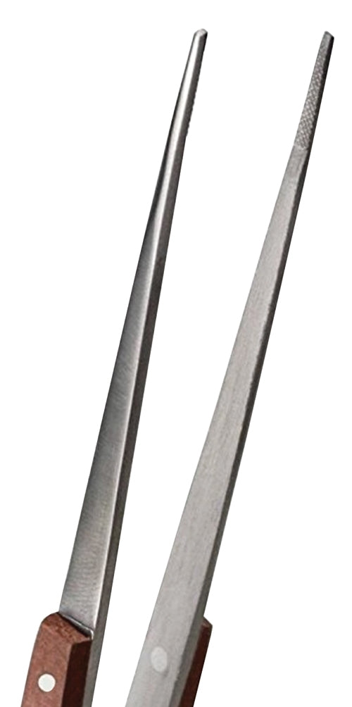 8" Straight Fiber Grip Tweezers