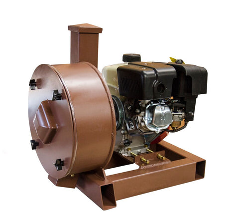 K&M Krusher 7HP Kohler gas motor rock and ore crusher with 14-inch drum and durable frame