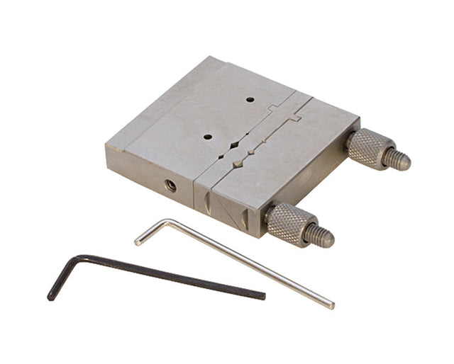 Swiss-Style Miter Cutting Vise made of hardened steel for precise 45° and 90° metal cuts with secure holding up to 11mm wire and sheet.