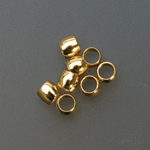 Pack of 144 Round Gold Bead Crimps - 2 mm