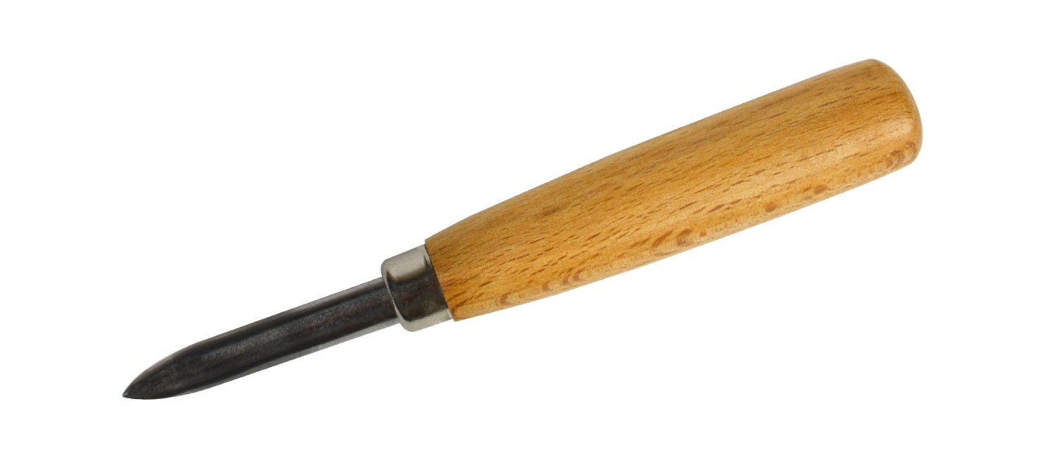 2-1/2" Curved Bent Burnisher with Wooden Handle