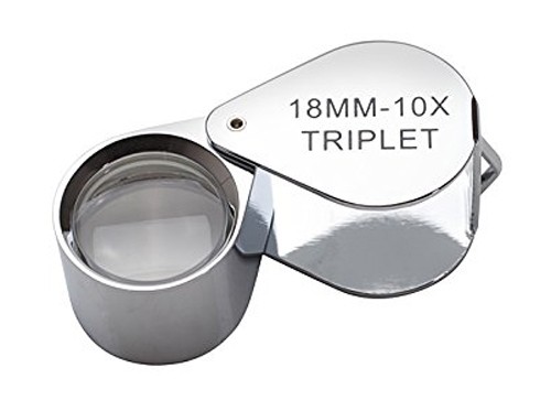 MATT GOLD 18mm 10x Magnification Diamond Loupe Loop Magnifier Glass Jewelers 
