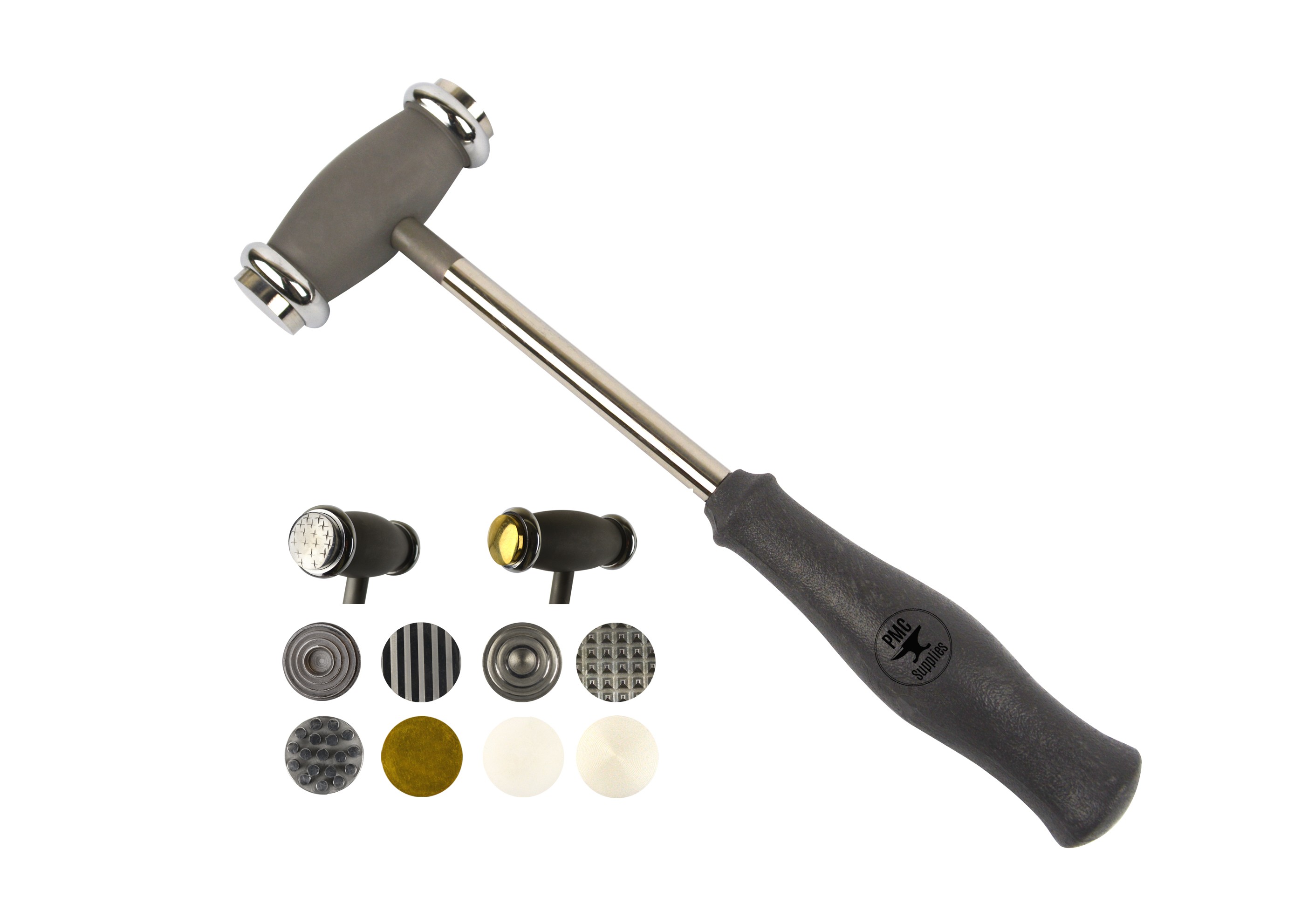 12 Multi-Face Texturing Interchangeable Metal Jewelry Hammer Set, HAM-0035