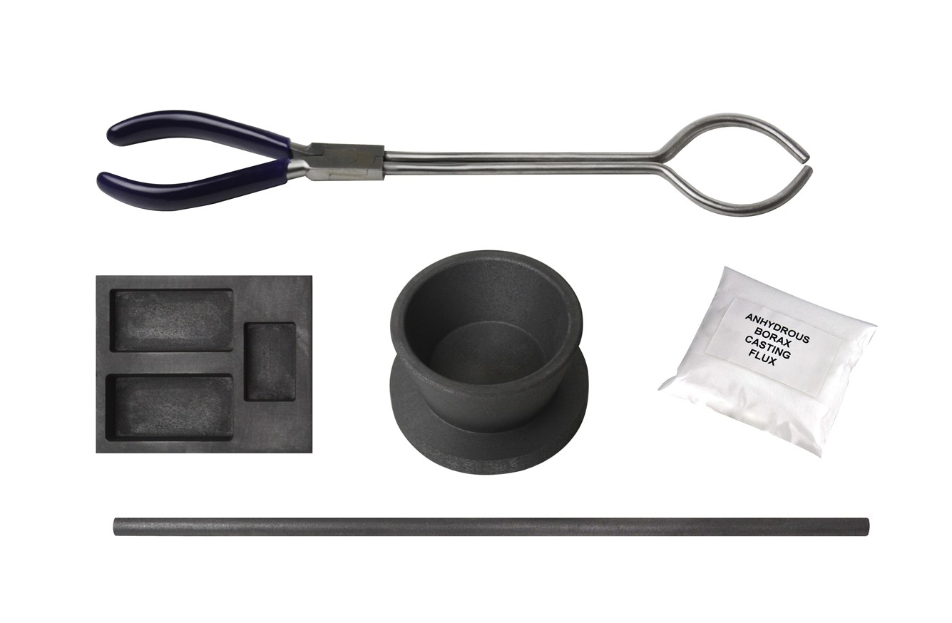 2, 5, 10 Oz Metal Melting Kit w/ Graphite Mold Rod Borax Rod