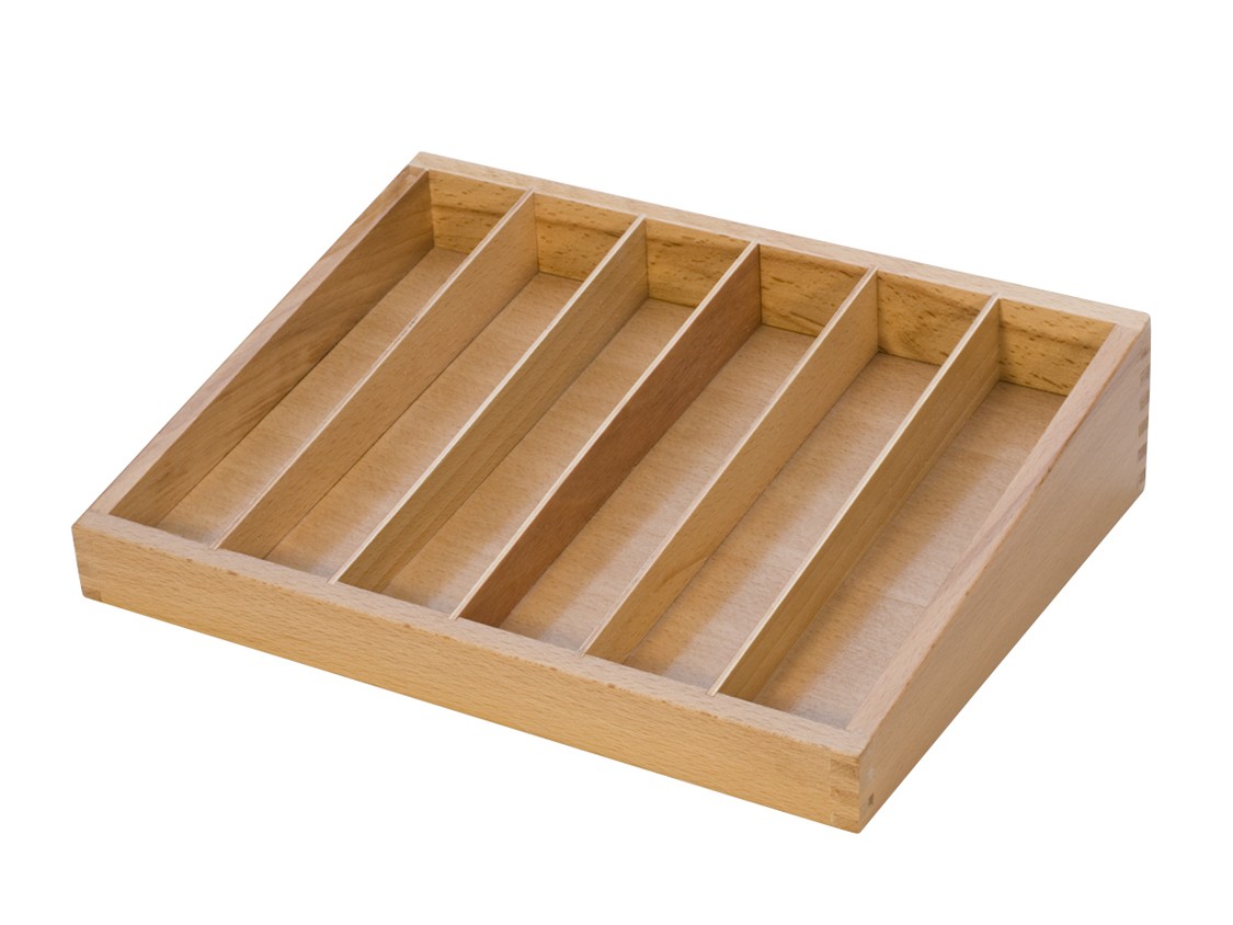 Wooden File Organizer Tray with 6 Compartments