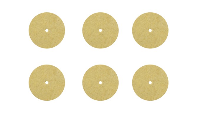 Set of 6 - 1/8" Thickness x 1" Diameter Soft Polishing Discs
