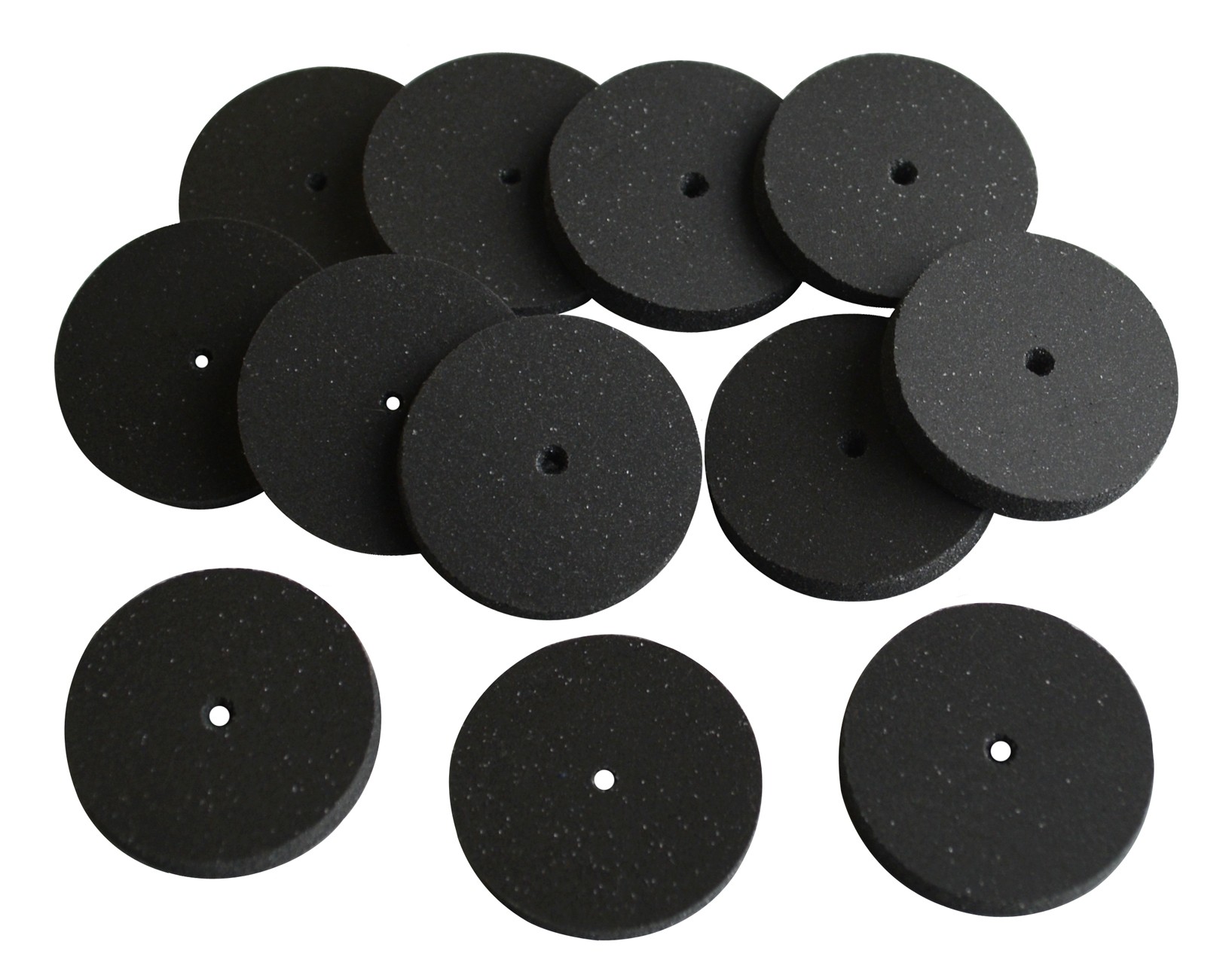 12/Pk of Unmounted Medium Grit Black Square-Edge Wheel Silicon Carbide Polishers 