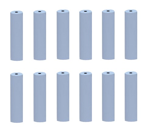Silicon Polishers Unmounted - Fine (Blue) Cylinder, Pk/12