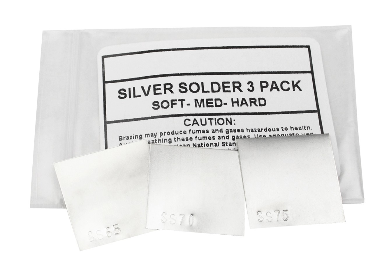 3-Piece Silver Solder Sheet - 1 DWT Each of Soft, Medium, and Hard 