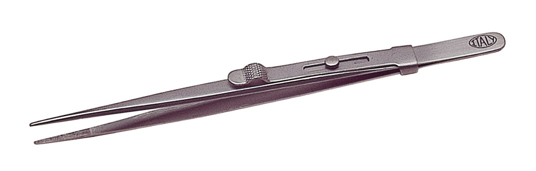 6-1/2" Stainless Steel Medium-Locking Allegro Italian Diamond Tweezers