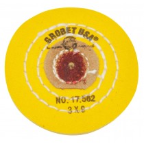 Knife-Edge Stitched Yellow Chemkote Muslin Buff - 3" x 9 Ply