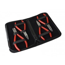 4-Piece 115 MM Plier Kit with Chain, Flat, Round Nose & Side Cutters