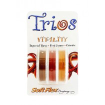 Soft Flex Trio - Vitality: Imperial Topaz, Red Jasper, and Citrine 0.19"