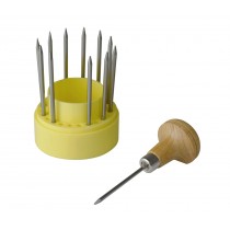 12-Piece Beading Tool Set with Wooden Handle and Stand
