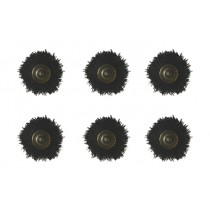 Set of 6 Black Bristle Cup Brushes w/ 3/32" Shanks