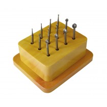 12-Piece Setting Rotary Bur Set with Wooden Stand