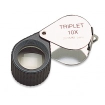 20.5 MM - 10X Chrome/Black Triplet Loupe with Grip
