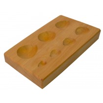 7-Cavity Hardwood Pear Shaped Dapping Block 