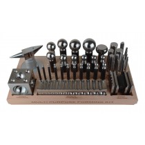 43-Piece Multi-Purpose Metal Forming Dapping Set with Block, Anvil, & Swage