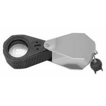 Eye Loupe 20X Triplet (21MM) Chrome With 6 Light And Rubber Grip