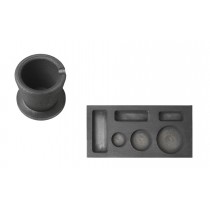 6 Cavity - 1/4, 1/2, 1 Oz Combo Mold and 10 Oz Graphite Crucible Cup with Base Set 