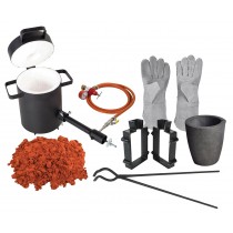 5 Kg Propane Furnace Sand Casting Set with 10 Lbs of Petrobond, Mold Frame, Safety Gloves, Crucible, & Tongs