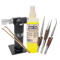 Precision Soldering and Jewelry-Making Kit with Aquiflux Flux, Tweezers, and Butane Micro Melting Torch