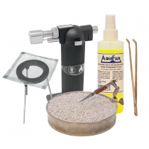 Professional Soldering and Jewelry-Making Kit with Aquiflux Flux, Annealing & Soldering Pan Set, Tweezers, Heating Tripod, and Butane Micro Melting Torch