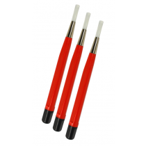 Red Pen-Style Retractable Scratch Brush Kit: 3-Pack with Fiber Bristles