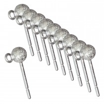 4 MM Sterling Silver Stardust Ball Earring with Ring - 10 Pack
