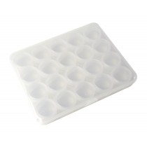 Plastic Storage Box with 24 Round Compartments - 6-1/2" x 5-1/2" x 1"