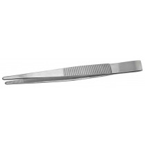 5" Stainless Steel Blunt Forcep Tweezers with Serrated Tips