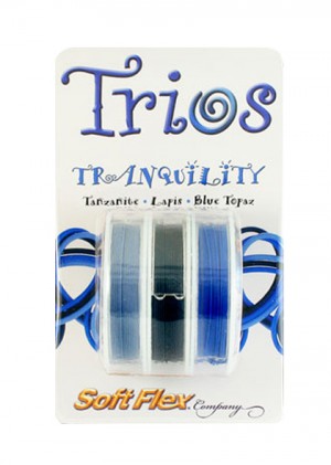 Soft Flex Trio - Tranquility: Tanzanite, Lapis, and Blue Topaz 0.19"