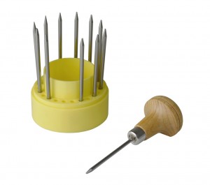 12-Piece Beading Tool Set with Wooden Handle and Stand