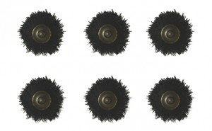 Set of 6 Black Bristle Cup Brushes w/ 3/32" Shanks