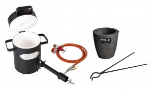 5 Kg Propane Furnace Kit with Clay Graphite Foundry Crucible and 19" Hinge Tongs