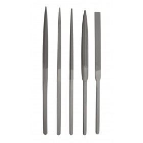 Grobet USA 5-Piece Habilis Cut 00 Swiss Pattern Needle 8-1/2" File Set