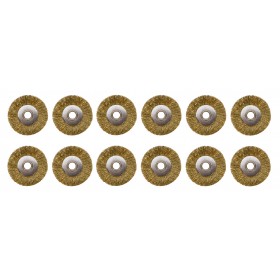 12/Pk 3/4" Unmounted Crimped Brass Brushes, 3/32" Hole