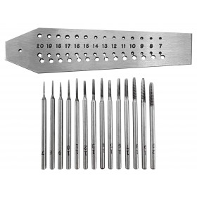 Screw Plate with 14 Taps w/ Holes Sizes 0.7 mm to 2 mm 