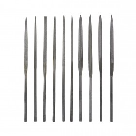 Set of 10 File Needles 14 cm w/ Plastic Pouch
