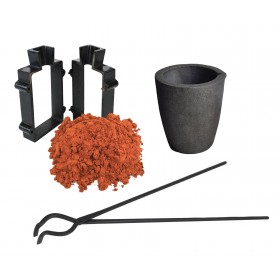 Sand Casting Set with 10 Lbs of Petrobond Sand Casting Clay, Tongs, Graphite Crucible, & Cast Iron Mold Flask Frame