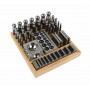 40-Piece Steel Dapping and Doming Punch Set with Wooden Block Base