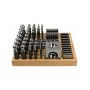 40-Piece Steel Dapping and Doming Punch Set with Wooden Block Base